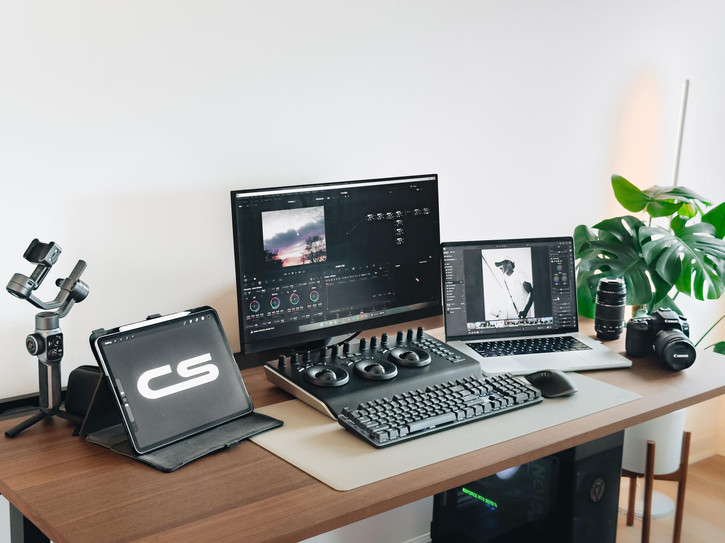 Editing desk setup